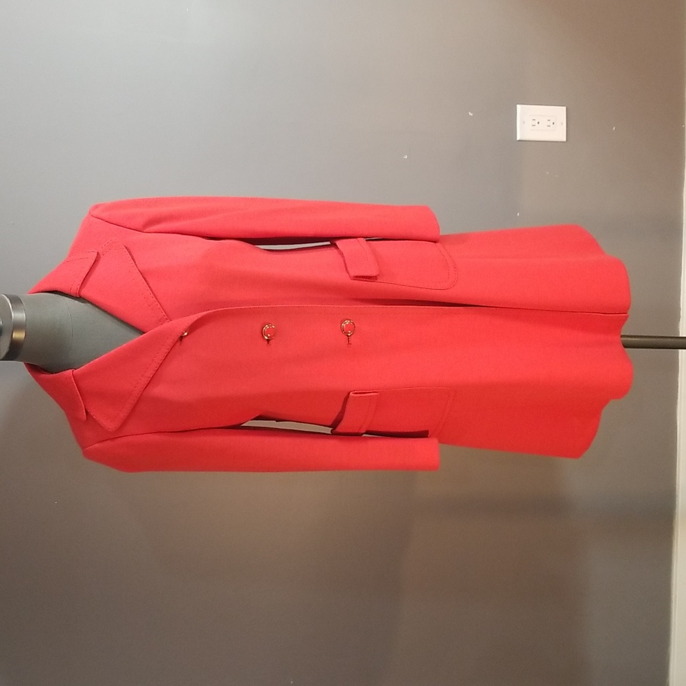 Vintage Modell orange/red womens 3/4 coat.  Aprox. Size 10 - 12 fully lined.